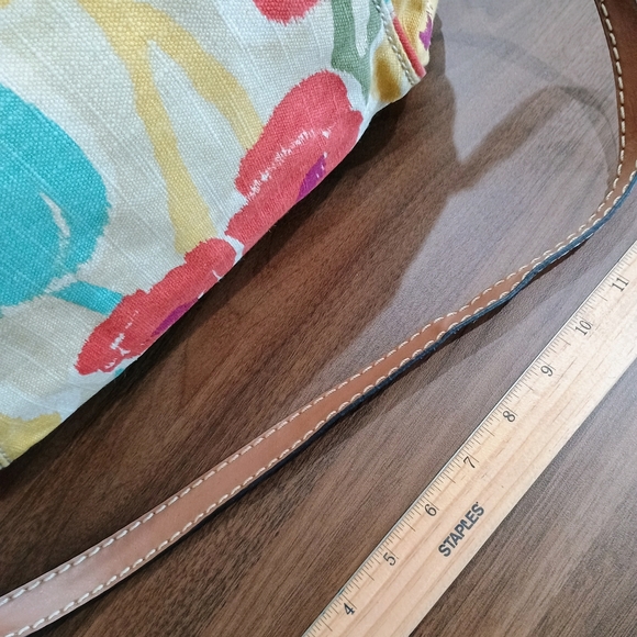 Fossil Multicolor Floral Canvas Tote with Wooden Handles - Picture 4 of 9